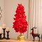Northlight Pre-Lit Fiber Optic Color Changing Red Poinsettia Christmas Tree - 3'